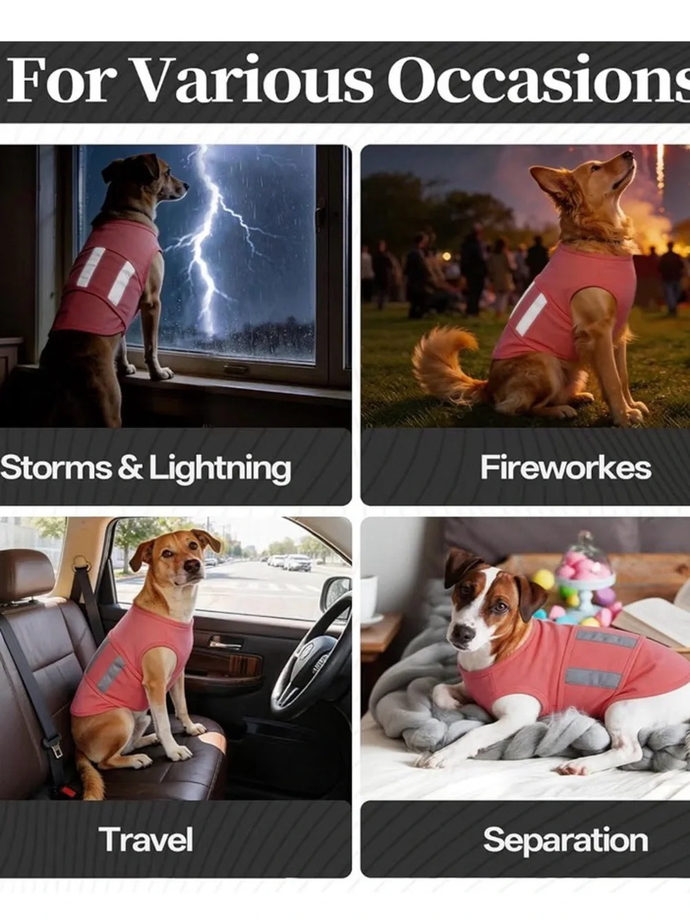 Coral Pink Reflective Dog Vest - Stylish Comfort for Pets- Thunder Vest